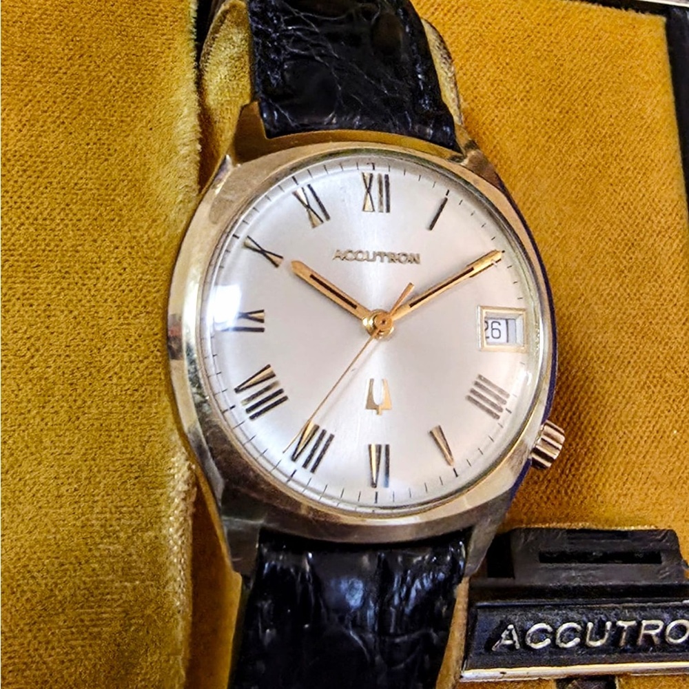 Bulova Accutron M7 (1967) Swiss 14K Gold Filled Case Mens Watch
